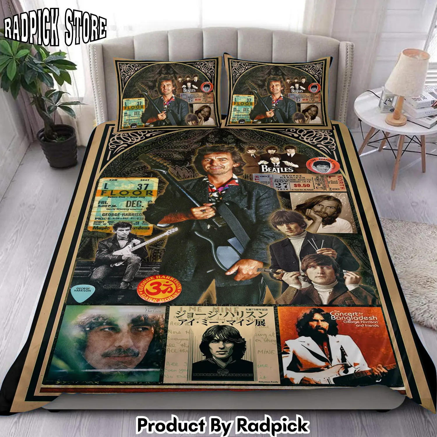 Radpick the beatles george harrison all over printed bedding set q220206 rp3271395